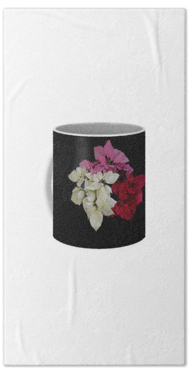  Hand Towel featuring the jewelry Poinsettia Tricolor Mug by R Allen Swezey