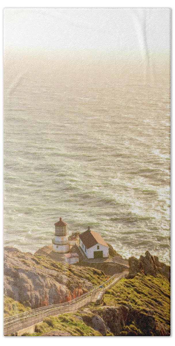 Landscape Hand Towel featuring the photograph Point Reyes Lighthouse by Aileen Savage