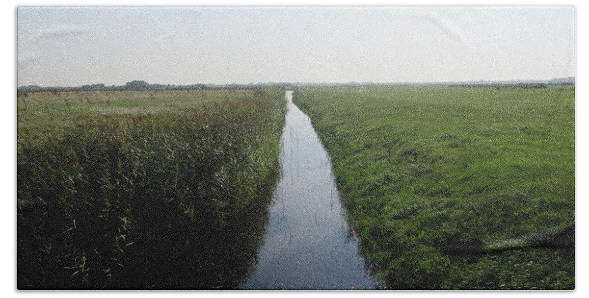 Camperduin Hand Towel featuring the photograph Polder near Camperduin by Chani Demuijlder