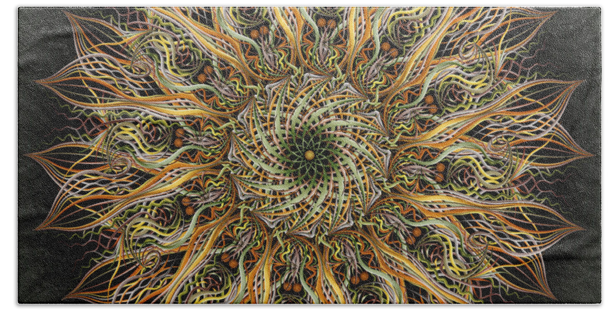 Pinwheel Mandalas Hand Towel featuring the digital art Pollen by Becky Titus