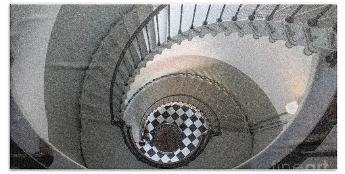 Florida Hand Towel featuring the photograph Ponce De Leon Inlet Lighthouse Staircase No. 2 by Todd Blanchard