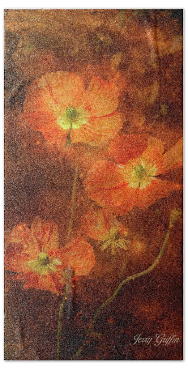 Poppies Hand Towel featuring the photograph Poppy Dreams by Jerry Griffin