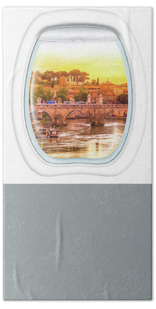 Italy Hand Towel featuring the photograph Porthole windows on Rome by Benny Marty
