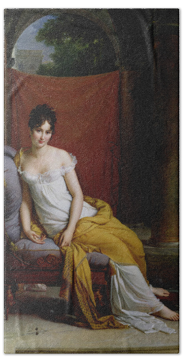 Portrait Hand Towel featuring the painting Portrait of Madame Recamier by Francois Gerard