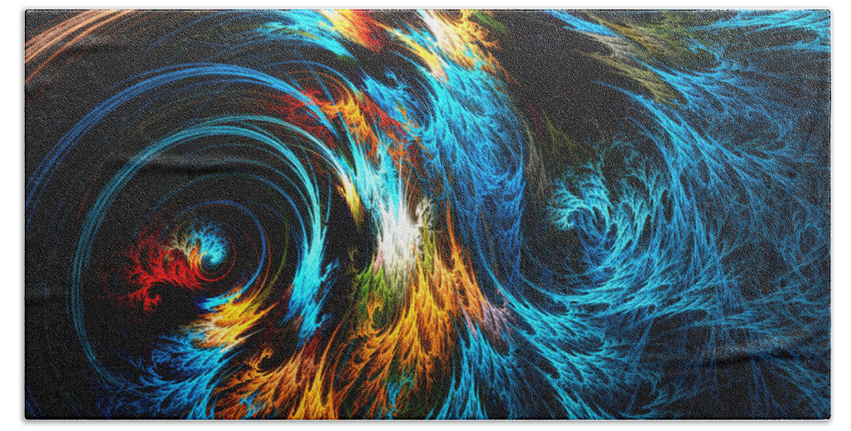 Poseidon Bath Towel featuring the digital art Poseidon's Wrath by Lourry Legarde