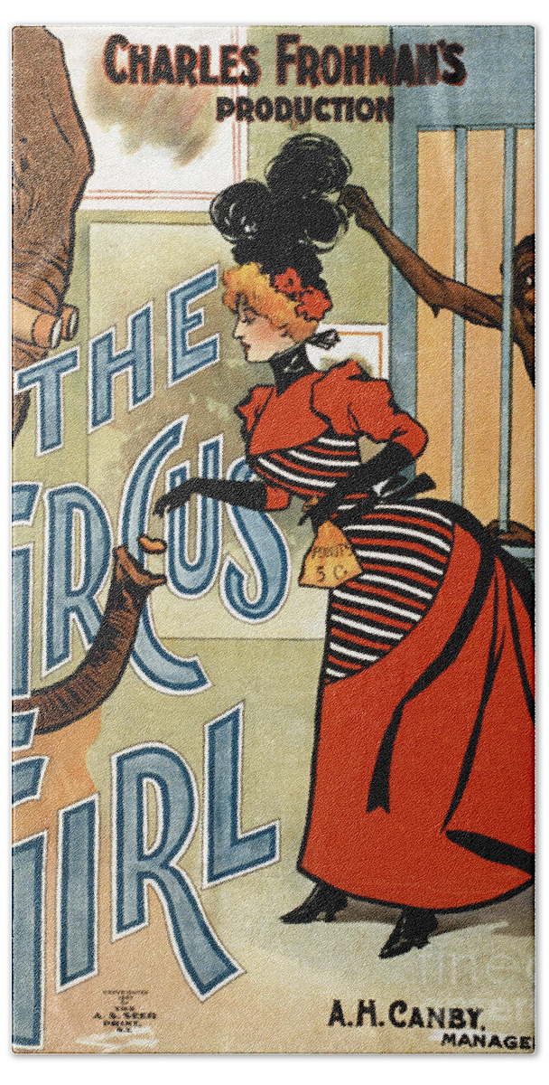 1897 Bath Towel featuring the photograph Poster, The Circus Girl. by Granger