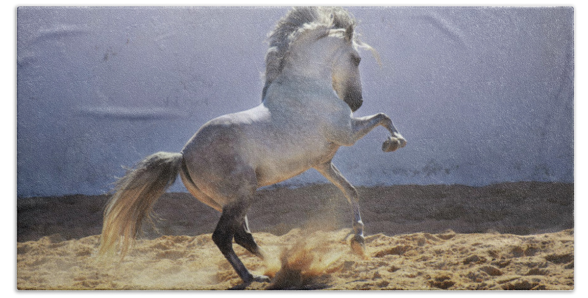 Russian Artists New Wave Bath Towel featuring the photograph Power in Motion by Ekaterina Druz