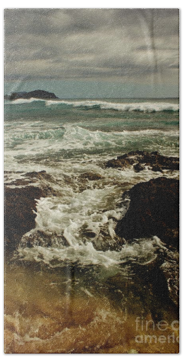 Waves Hand Towel featuring the photograph Powerful Winter Waves by Craig Wood