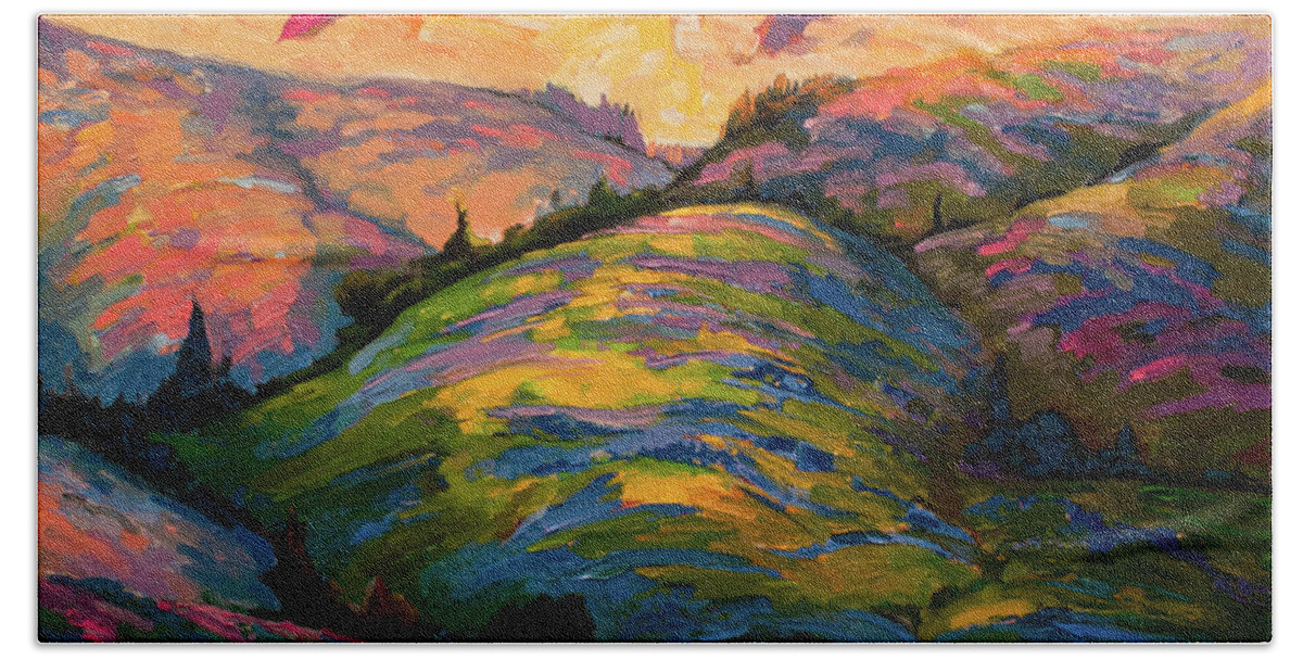 Landscape Hand Towel featuring the painting Prelude by Gregg Caudell