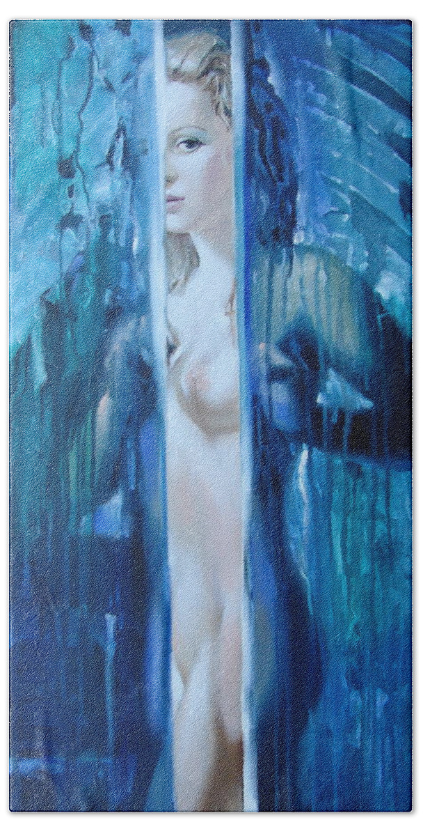Ignatenko Hand Towel featuring the painting Presence by Sergey Ignatenko