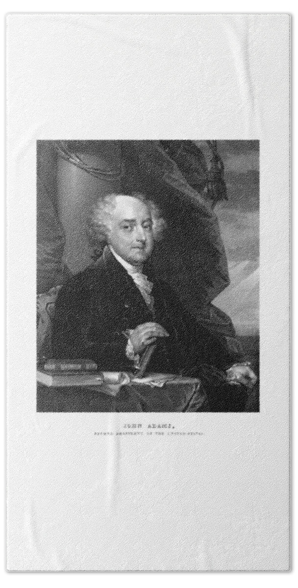 John Adams Bath Sheet featuring the mixed media President John Adams - Three by War Is Hell Store