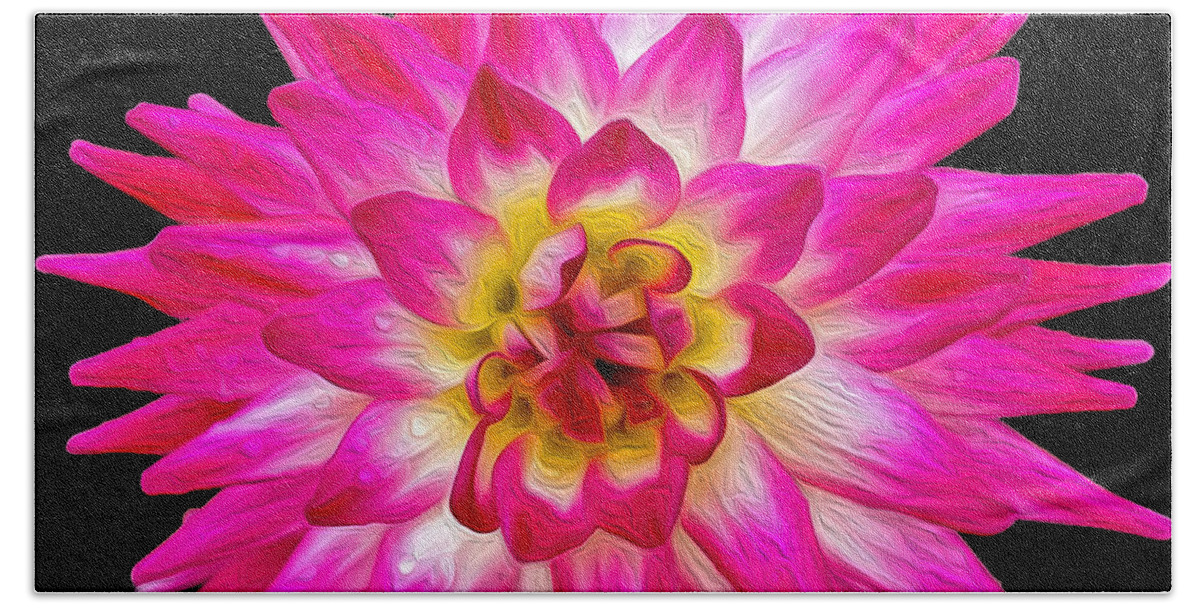 Pink Dahlia Bath Towel featuring the photograph Prettiest in Pink by Jilian Cramb - AMothersFineArt