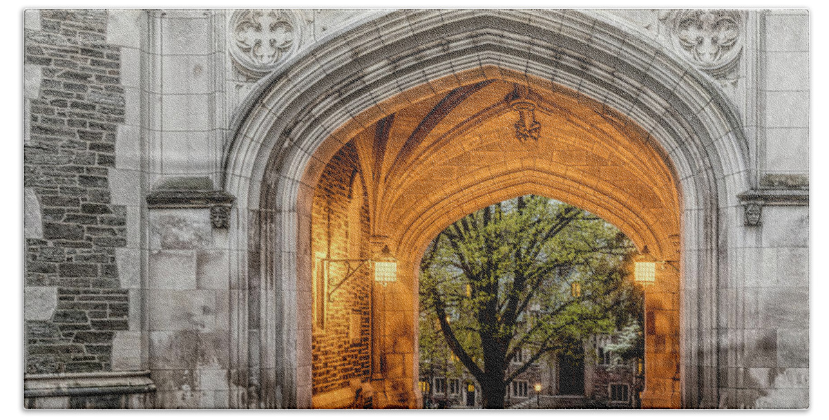 Princeton University Hand Towel featuring the photograph Princeton University Blair Hall Arch by Susan Candelario