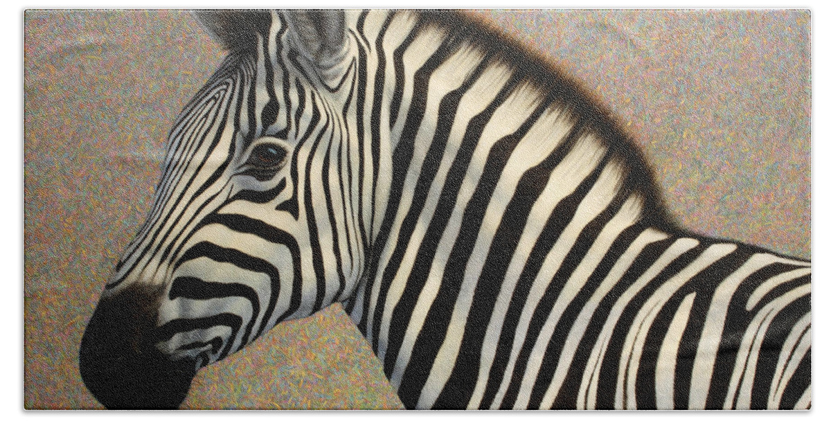 Zebra Bath Sheet featuring the painting Principled by James W Johnson