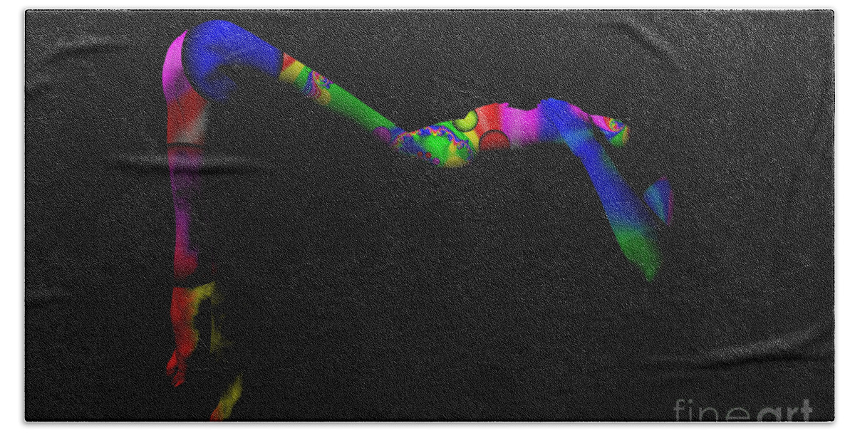 Body Paint Hand Towel featuring the photograph Projected Body Paint 2094947A by Rolf Bertram