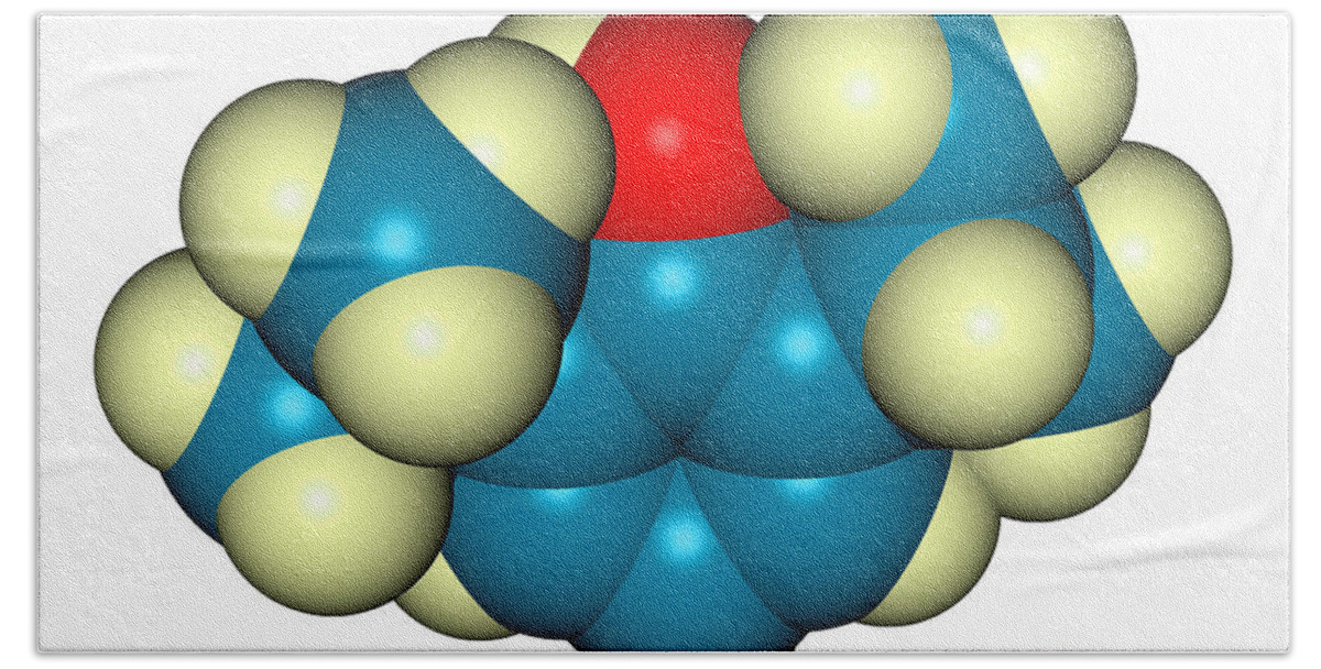 Molecular Bath Towel featuring the photograph Propofol Diprivan Molecular Model by Scimat