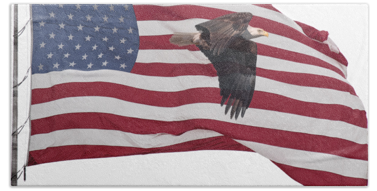 American Bald Eagle Hand Towel featuring the photograph Proud To Be An American by Thomas Young