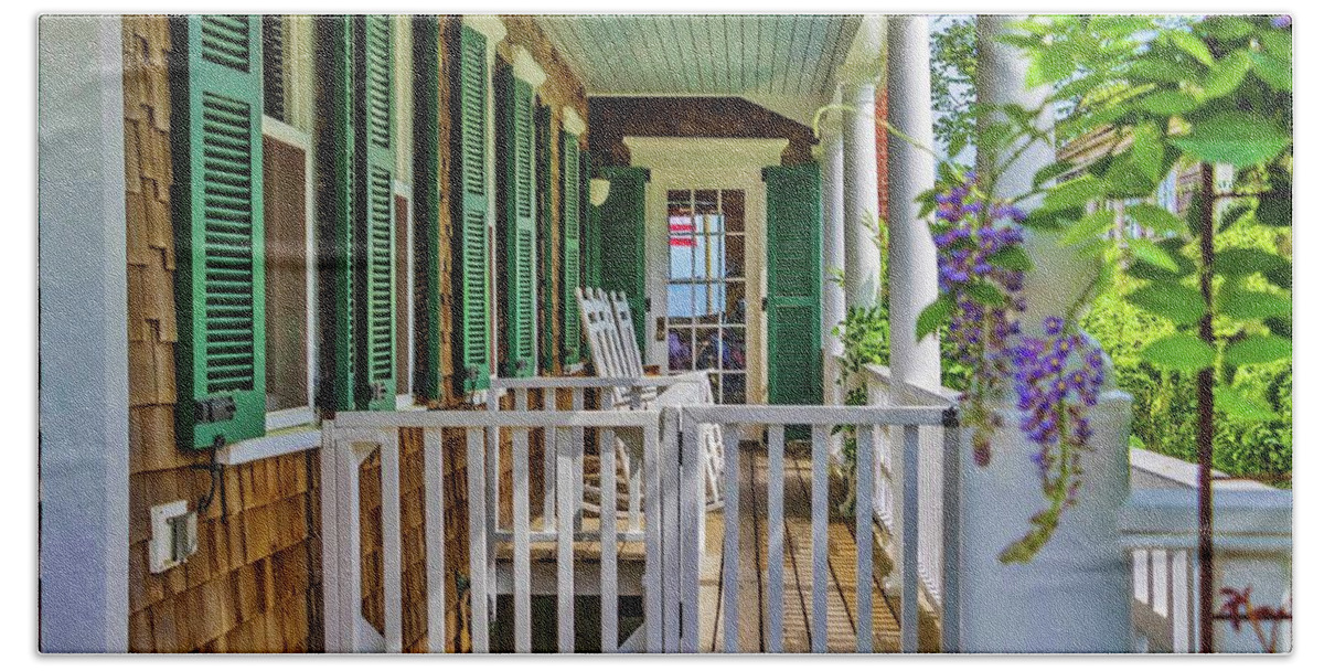 Provincetown Hand Towel featuring the photograph Provincetown Porch by Marisa Geraghty Photography