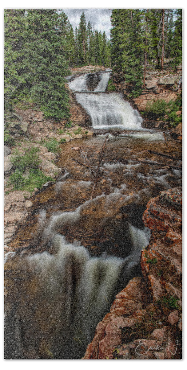 Provo River Bath Towel featuring the photograph Provo River Falls by Erika Fawcett