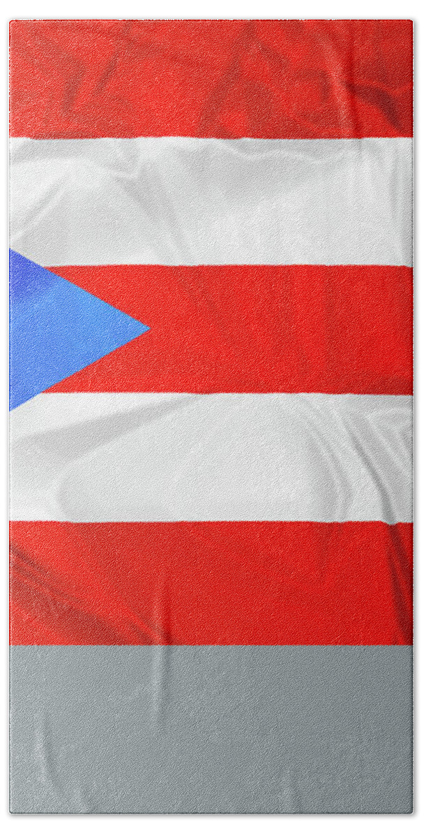 Texture Bath Towel featuring the photograph Puerto Rico flag by Benny Marty