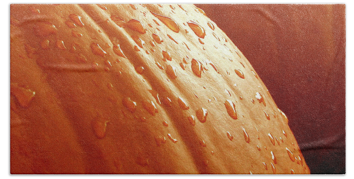 Orange Hand Towel featuring the photograph Pumpkin Dew by Greg Joens