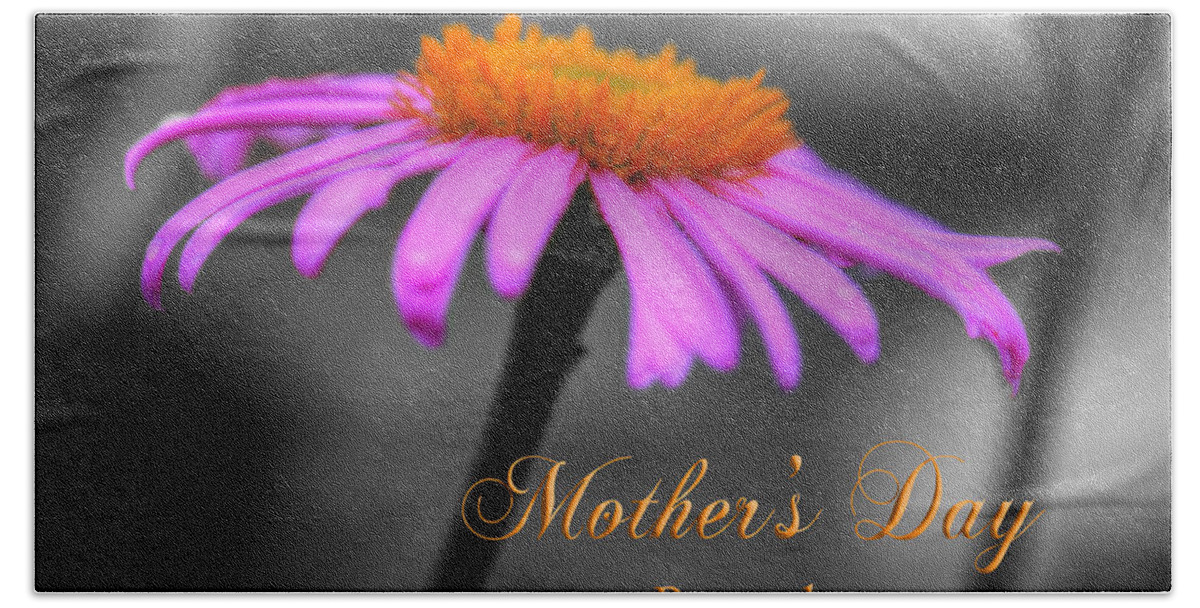Coneflower Bath Towel featuring the photograph Purple and Orange Coneflower Mothers Day Brunch by Shelley Neff