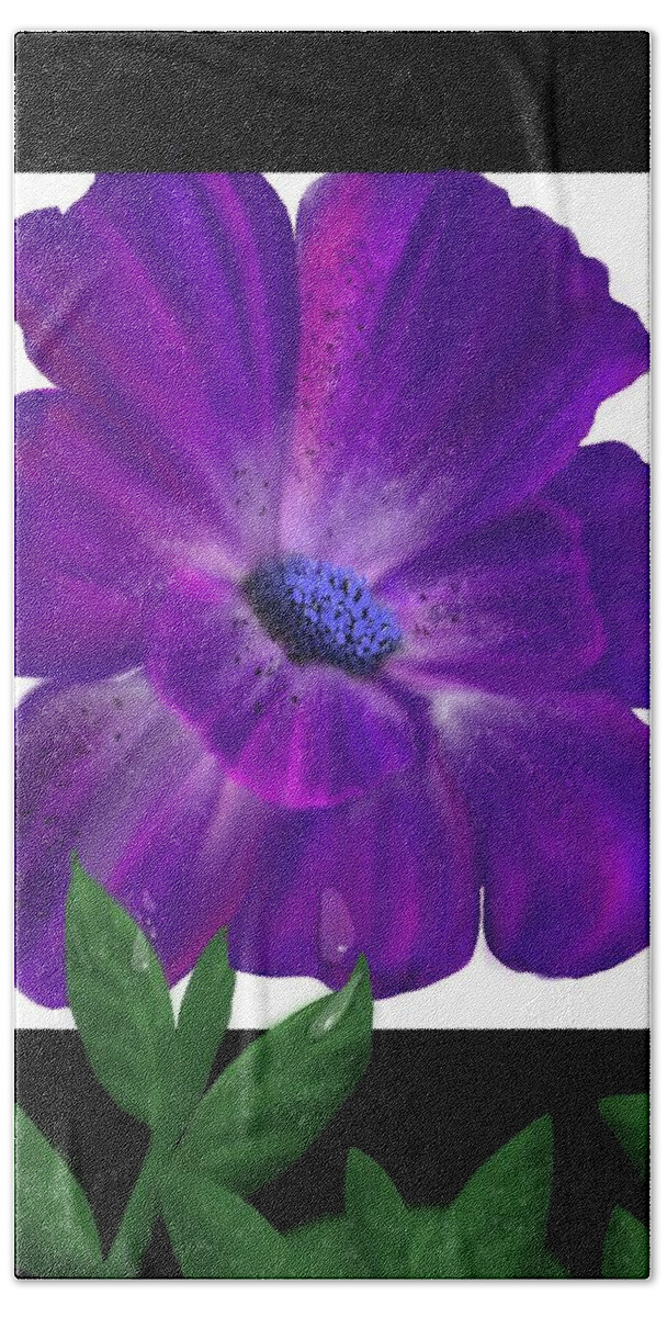 Flowers Hand Towel featuring the digital art Purple dew by Kathleen Hromada
