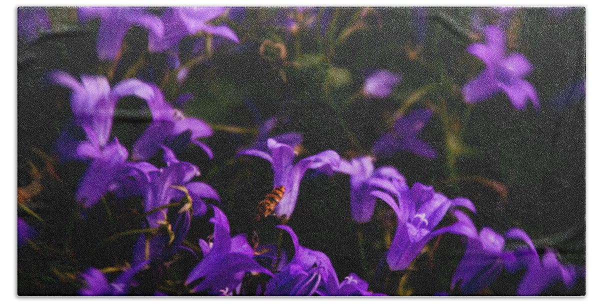  Bath Towel featuring the photograph Purple Flowers by Manuel Parini