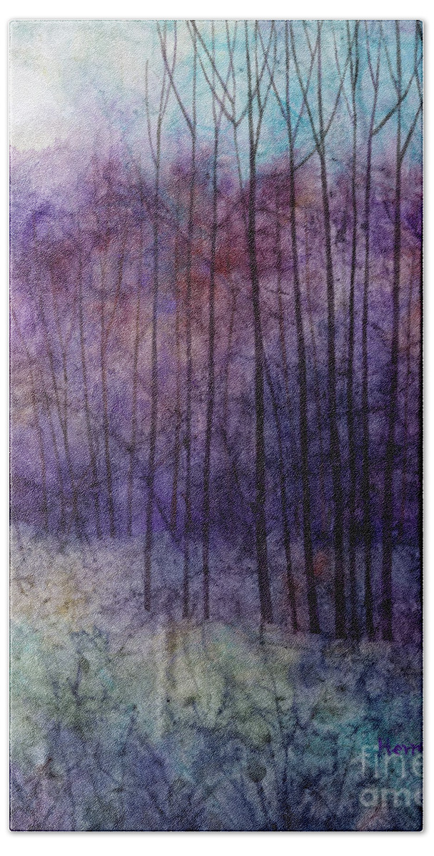 Purple Hand Towel featuring the painting Purple Haze by Hailey E Herrera