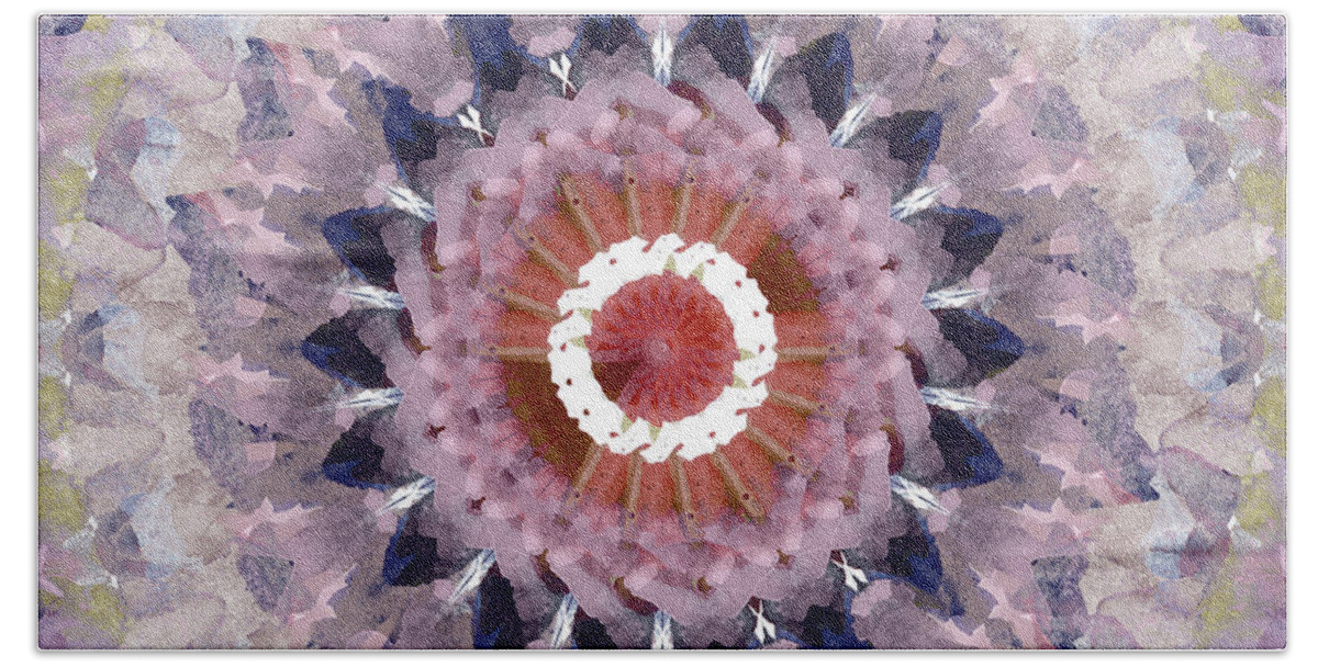 Purple Bath Towel featuring the painting Purple Mosaic Mandala - Abstract Art by Linda Woods by Linda Woods