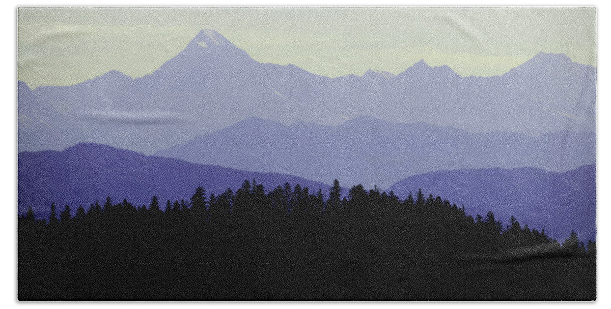 Mountains Bath Towel featuring the photograph Purple Mountains Majesty by Whispering Peaks Photography