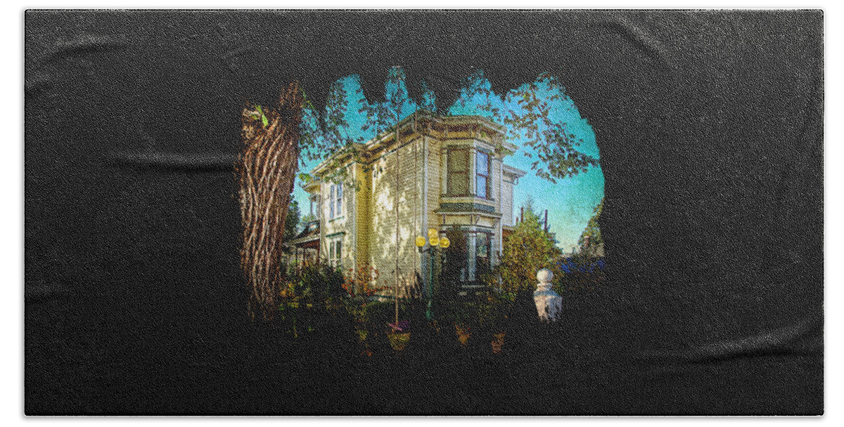 Hdr Bath Towel featuring the photograph House With The Purple Swing by Thom Zehrfeld