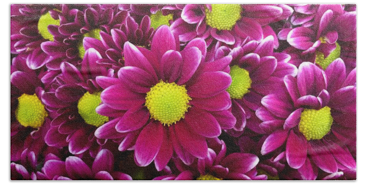 Flowers Bath Towel featuring the photograph Purple Yellow Flowers by Lawrence S Richardson Jr