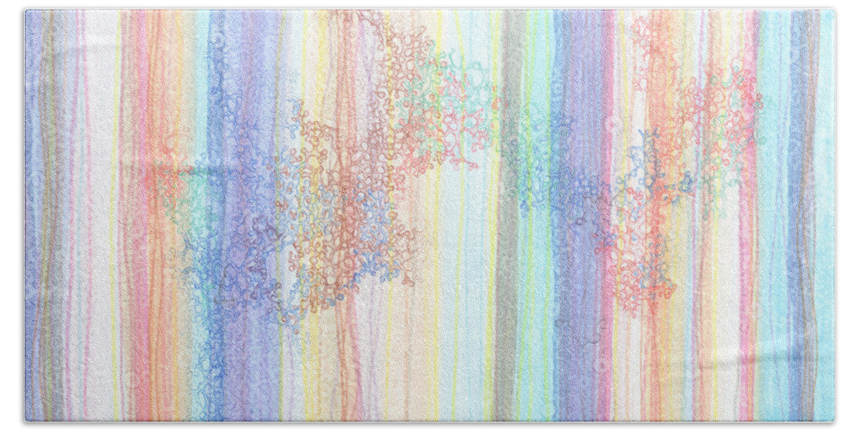 Science Hand Towel featuring the painting Quantum Foam by Regina Valluzzi