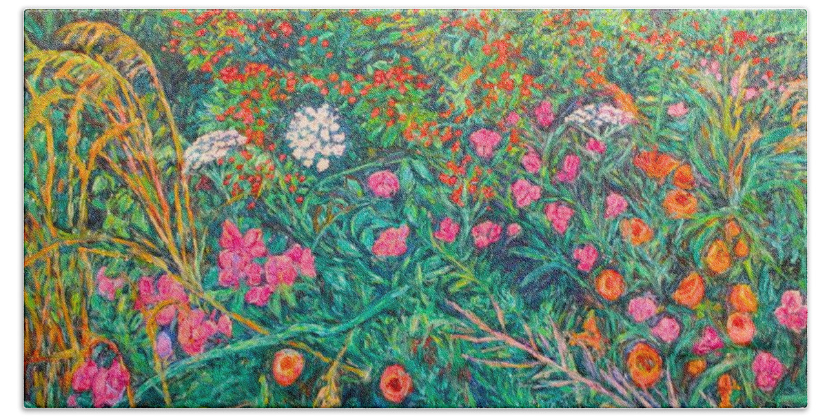 Wildflowers Bath Towel featuring the painting Queen Annes Lace by Kendall Kessler