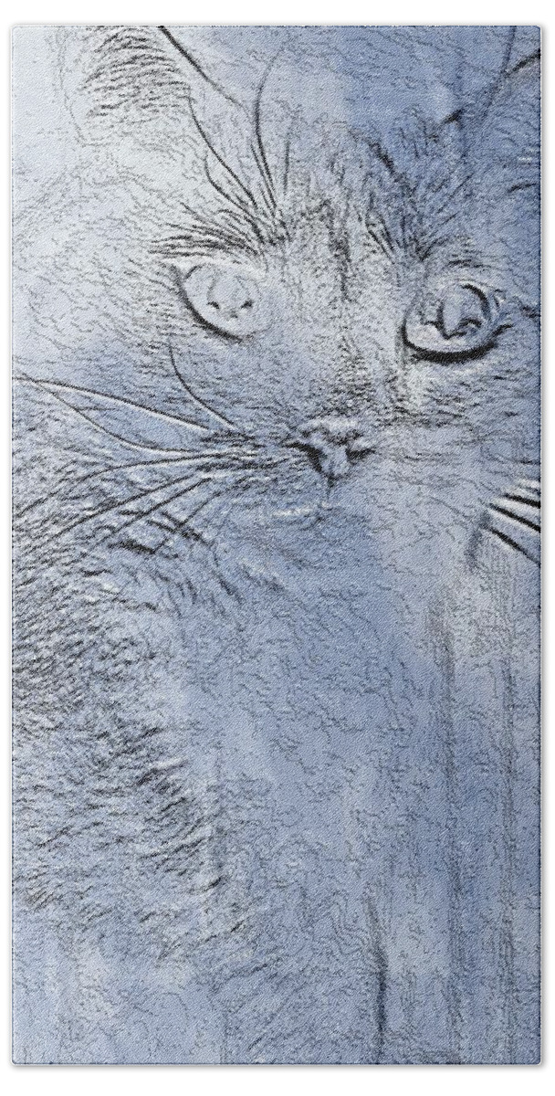 Cat Bath Towel featuring the digital art Queen of the Sky by Cheryl Charette