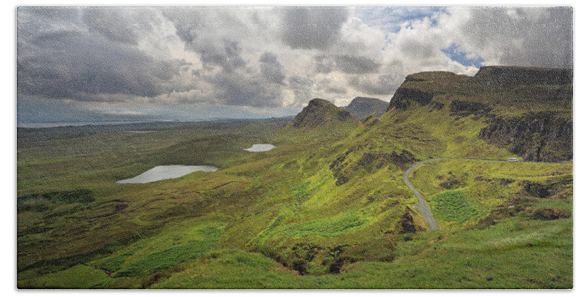 Quiraing Hand Towel featuring the photograph Quiraing and Trotternish by Maria Gaellman