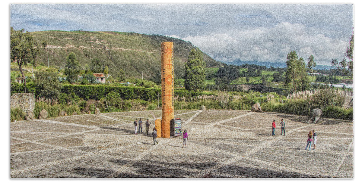 Travel Bath Towel featuring the photograph Quitsato Sundial, Cayambe, Ecuador by Venetia Featherstone-Witty
