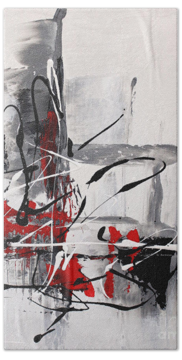 White Abstract Bath Towel featuring the painting Radiance 2 by Preethi Mathialagan