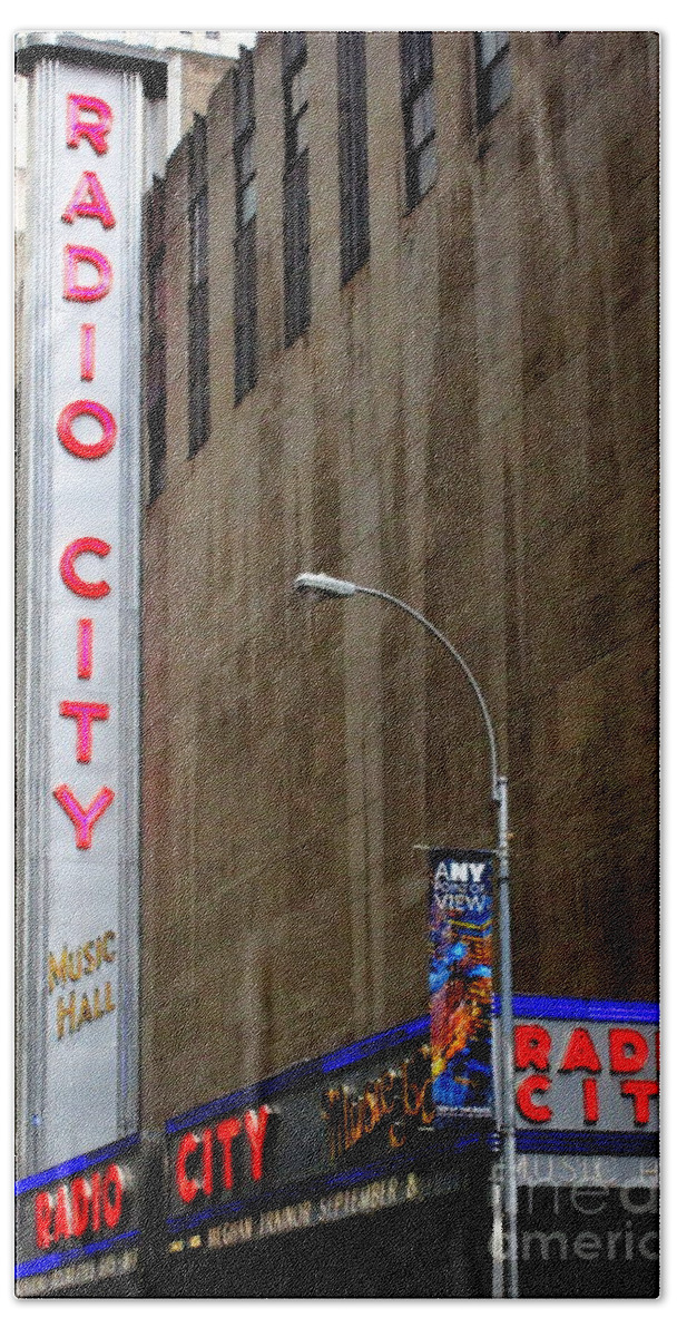 Radio City Hand Towel featuring the photograph Radio City 5 by Randall Weidner
