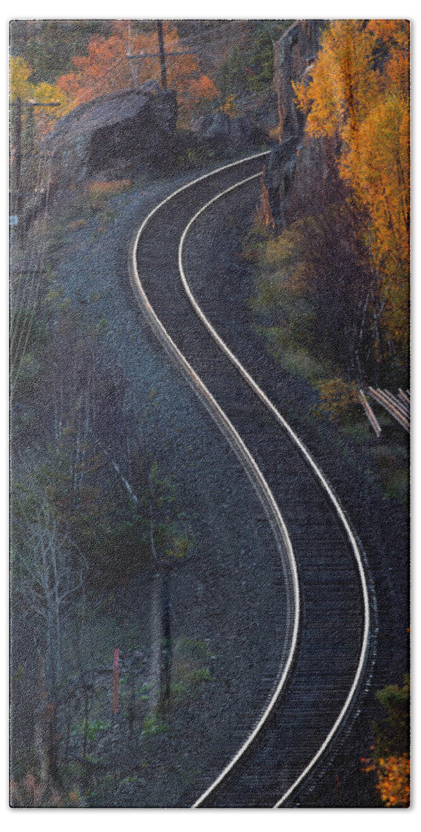 Rails Hand Towel featuring the photograph Rails by Doug Gibbons