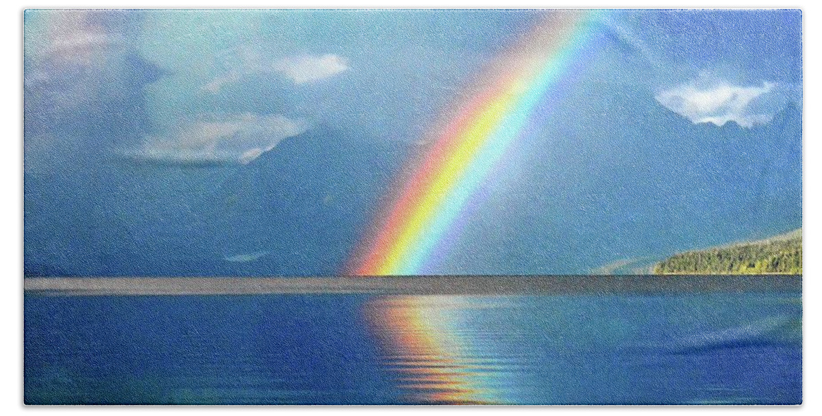 Rainbow Bath Towel featuring the photograph Rainbow 3 by Marty Koch