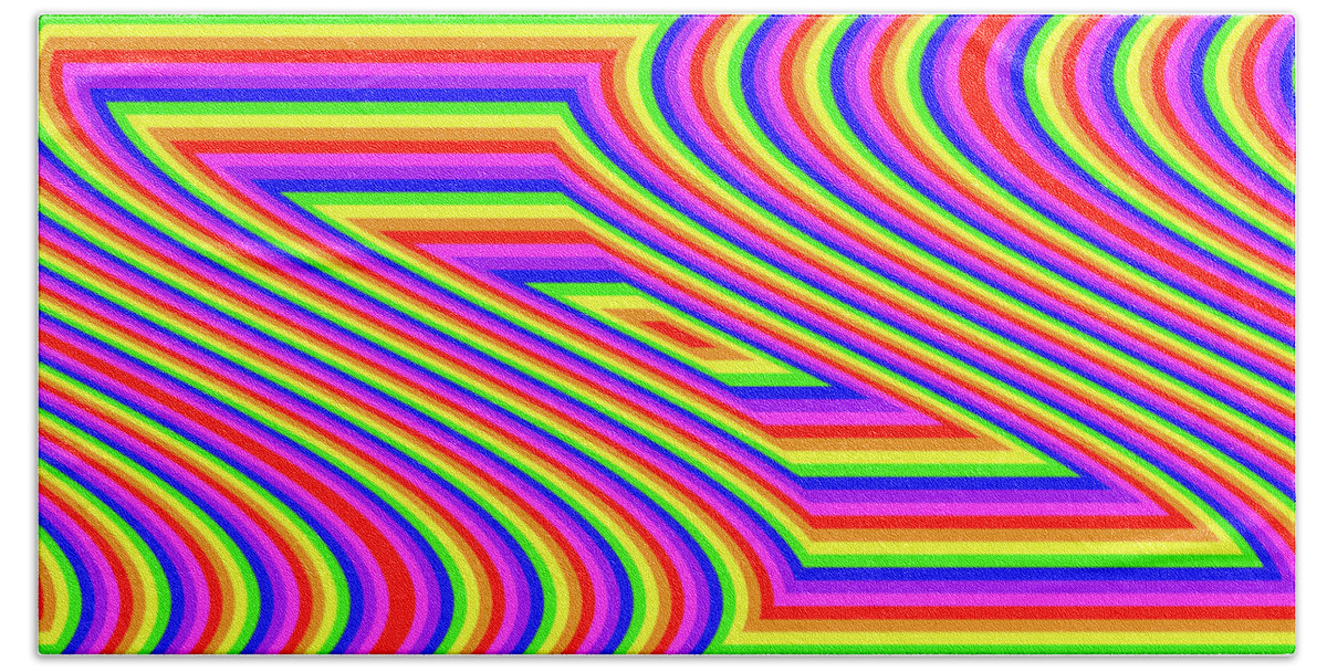 Rainbow Hand Towel featuring the digital art Rainbow #5 by Barbara Tristan