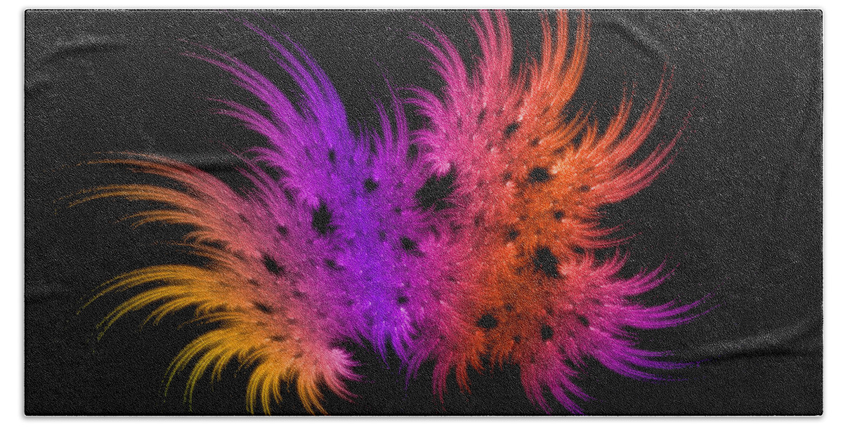 Fractals Hand Towel featuring the digital art Rainbow Bouquet by Geraldine DeBoer