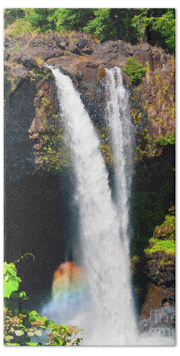 Waterfall Photography Hand Towel featuring the photograph Rainbow Falls I by Patricia Griffin Brett