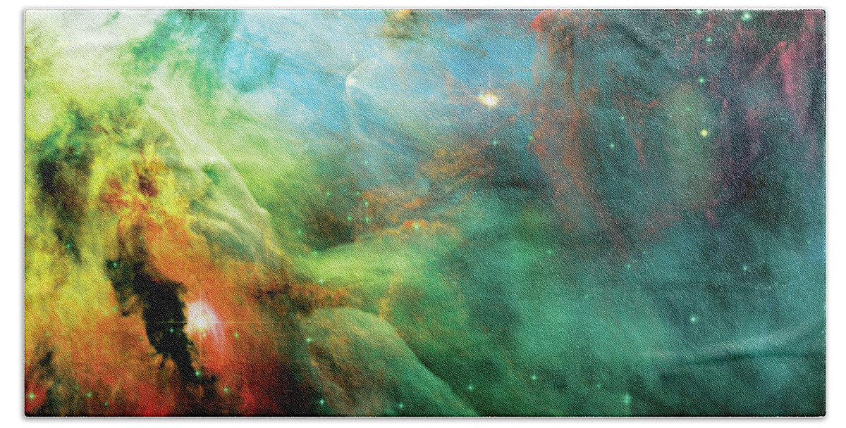 Nebula Hand Towel featuring the photograph Rainbow Orion Nebula by Jennifer Rondinelli Reilly - Fine Art Photography