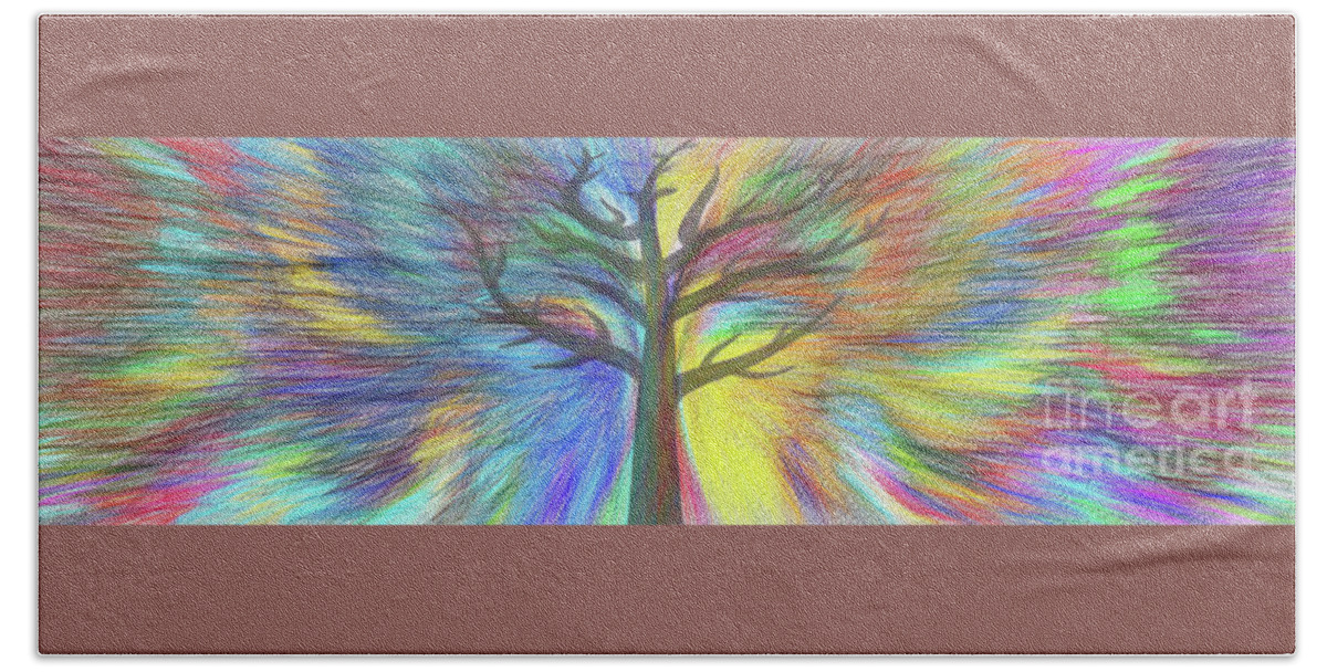 Rainbow Tree Bath Towel featuring the digital art Rainbow Tree by Kaye Menner by Kaye Menner
