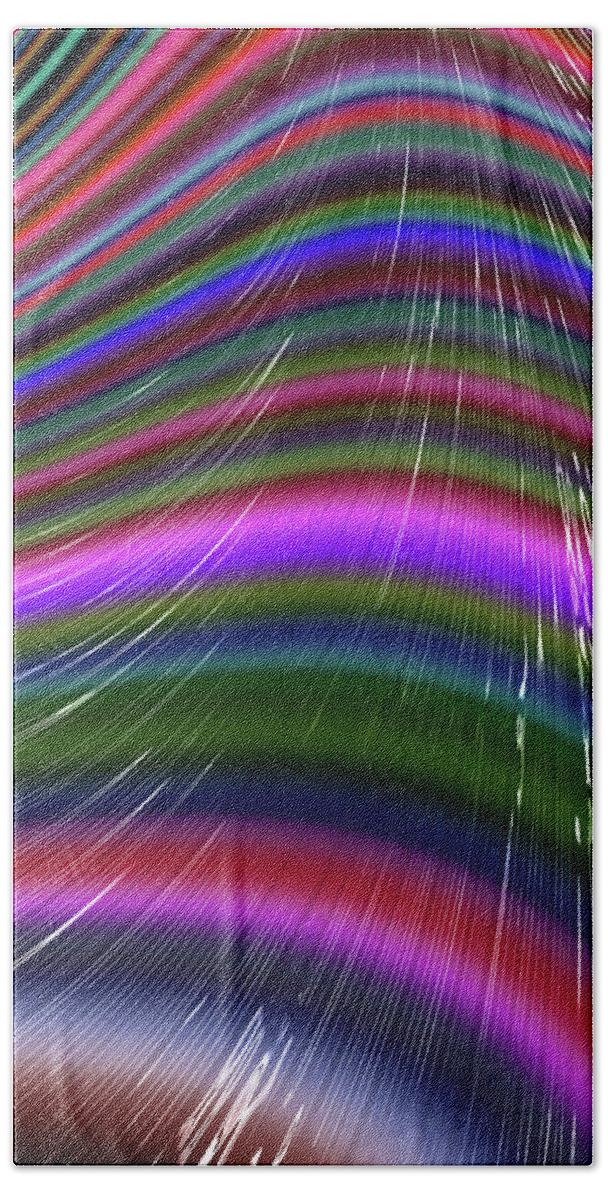 Rainbow Waves Hand Towel featuring the digital art Rainbow Waves by Becky Herrera