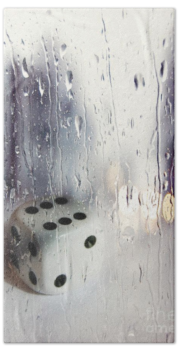 Dice Bath Towel featuring the photograph Rainy Day Games by Clare Bevan