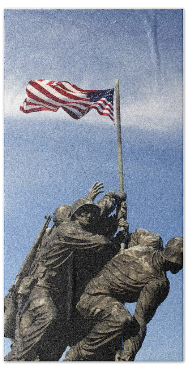 Marines Bath Towel featuring the photograph Raising the flag on Iwo - 809 by Paul W Faust - Impressions of Light